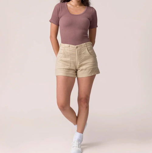 Classic Comfort Linen Shorts Khaki